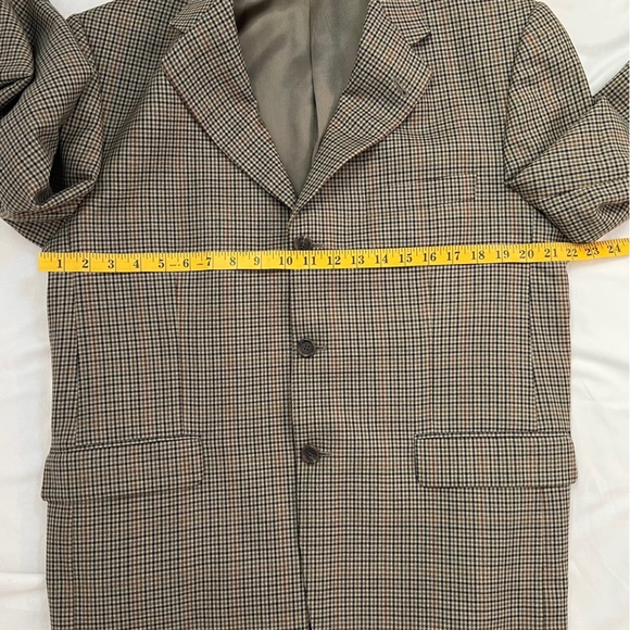 Burberry Men's Plaid 10% Wool Brown Suit Blazer Classic Old money Academia 42 SH - Picture 7 of 15